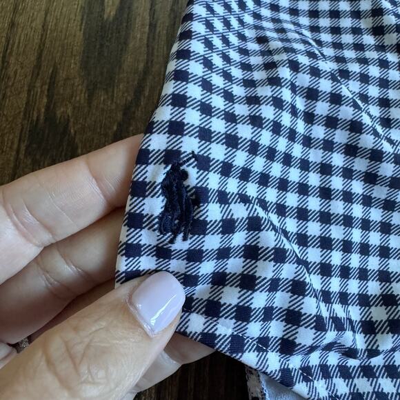 Polo Ralph Lauren Girl Gingham Checkered One Piece Swim Suit Navy Blue Size 3/3T - Picture 4 of 6